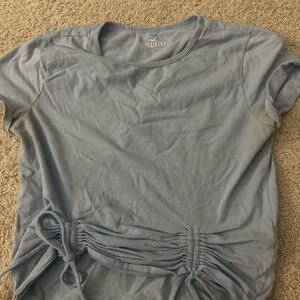 Hollister Women's Sky Blue Gathered Tee